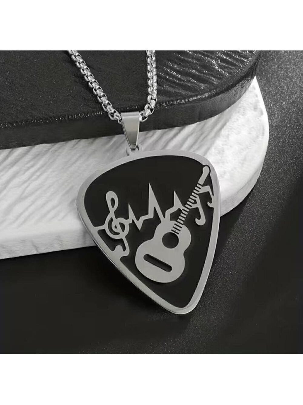 Heavy Guitar Pick Rocker Necklace #864